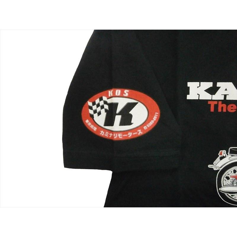 カミナリ KAMINARI/エフ商会 半袖Tシャツ KMT-114 『The Showa of Dream/ドリームCB72』半袖Tシャツ/旧車 ブラック｜bros-clothing｜04