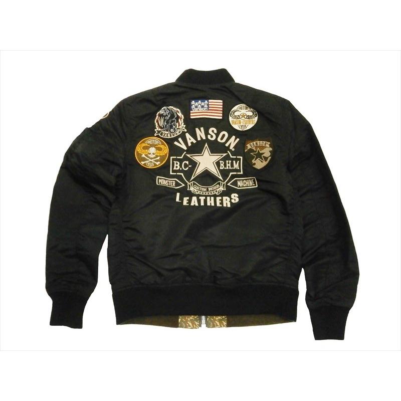 Vanson バンソン Ma 1ジャケット Nvjk 801 ワンスター ワッペン 中綿無し リバーシブル Ma 1フライトジャケット シリアルナンバー入り 黒 カモ Nvjk 801 ブロスクロージング 通販 Yahoo ショッピング