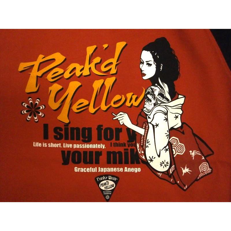 ピークドイエロー Peak'd Yellow 長袖Tシャツ PYLT-233 "グラフィティー/姉御" ロングTシャツ・エフ商会 レッド/ブラック｜bros-clothing｜02