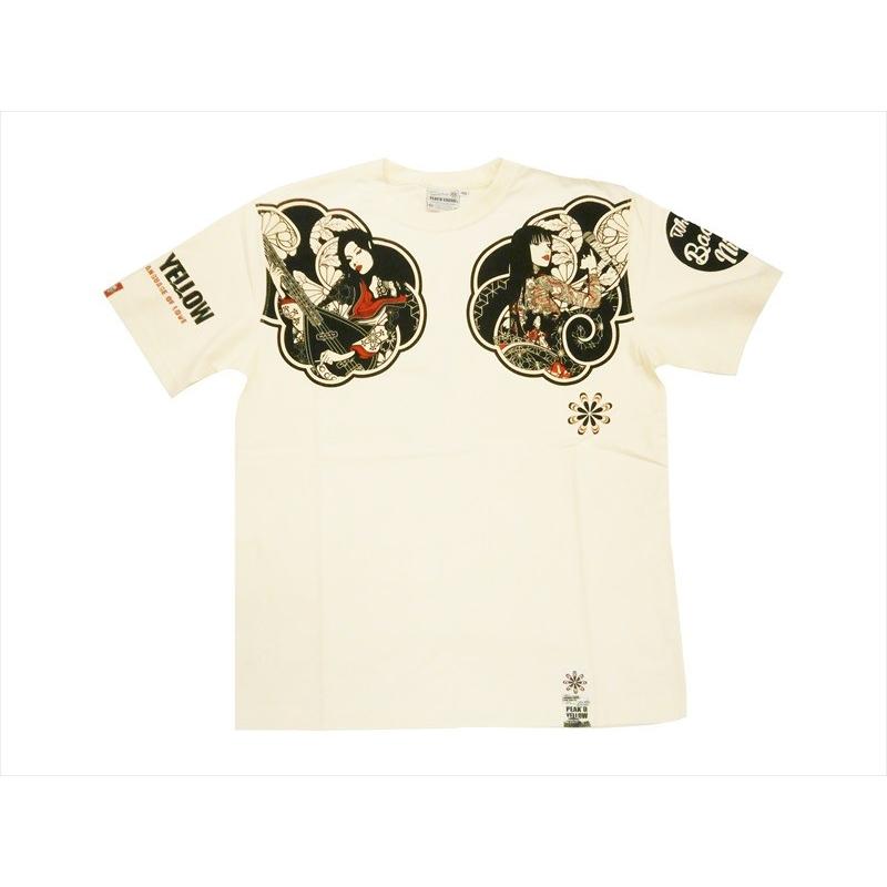 ピークドイエロー Peak'd Yellow エフ商会 半袖Tシャツ PYT-208 『姉御・TATTOO』半袖Ｔシャツ オフホワイト｜bros-clothing