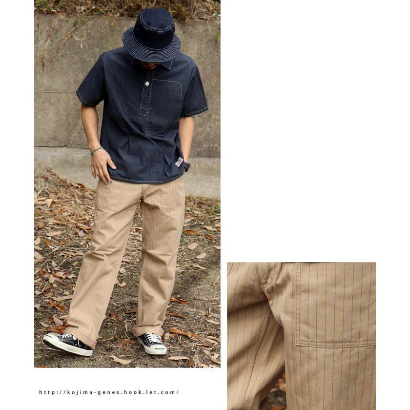 児島ジーンズ ストライプ ベージュ ワークパンツ 児島ジーンズ KOJIMA GENES ワークパンツ RNB-1328 コークストライプ