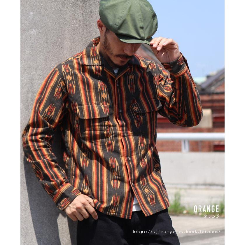 児島ジーンズ 長袖シャツ RNB-2014 ネイティブアメリカン フランネル