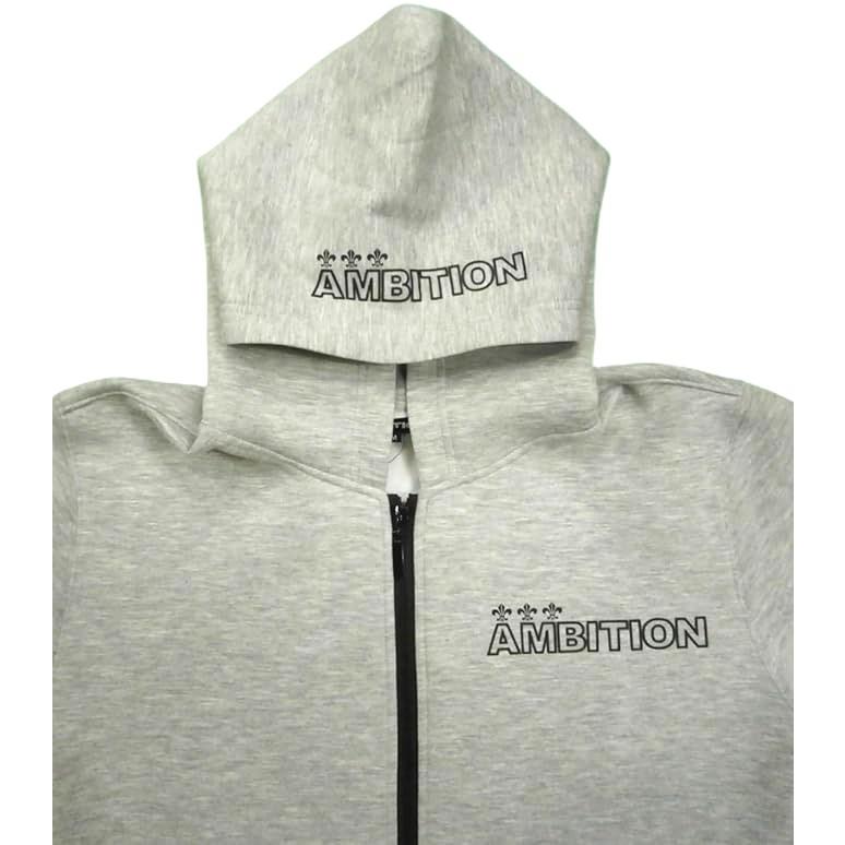 【20%OFF】[Be Ambition] ビーアンビション パーカー S22202 ラバープリント エンボス加工 百合 ロゴ フルジップ パーカー メンズ グレー_3