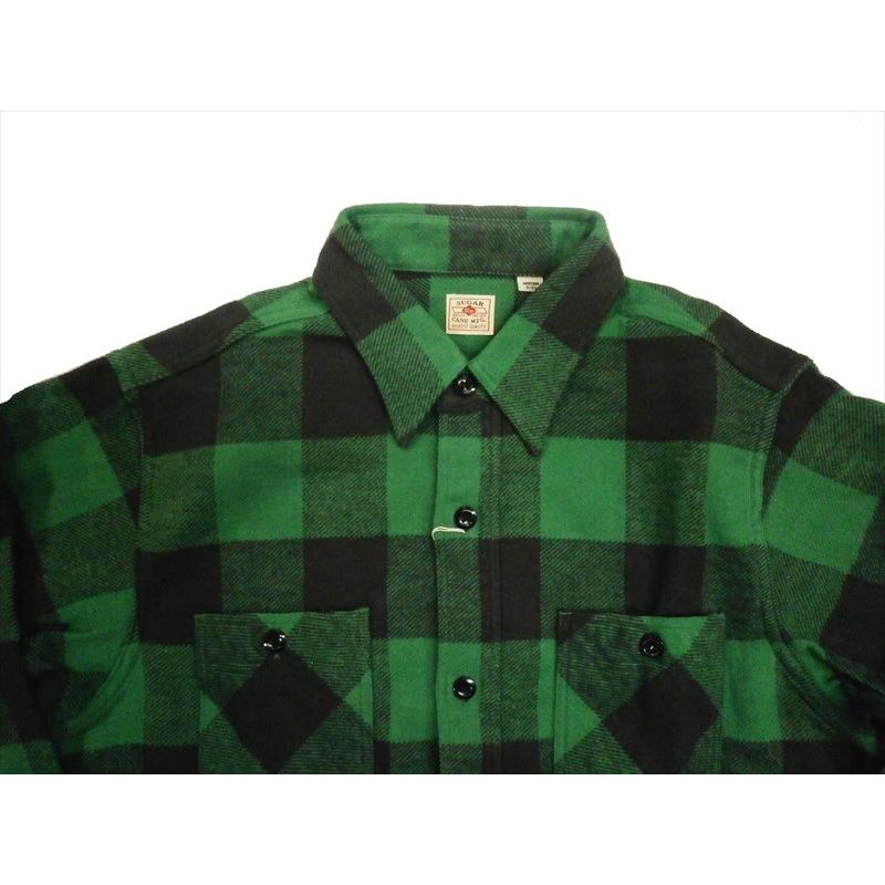 た*く様 【SUGAR CANE】チェック柄ネルシャツ XL グリーン SUGAR CANE シュガーケーン 長袖シャツ SC28230 ツイル ブロック