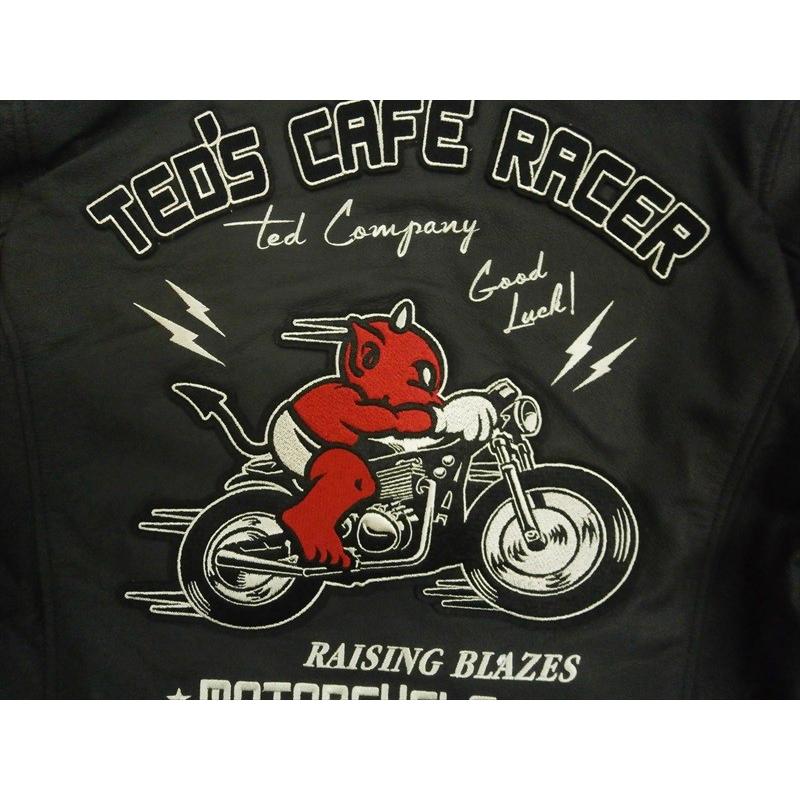 テッドマン/TEDMAN'S・エフ商会 ライダース TDRJ-10000 "TED'S CAFE RACER"牛革・シングル ライダースジャケット/限定150着 ブラックの画像