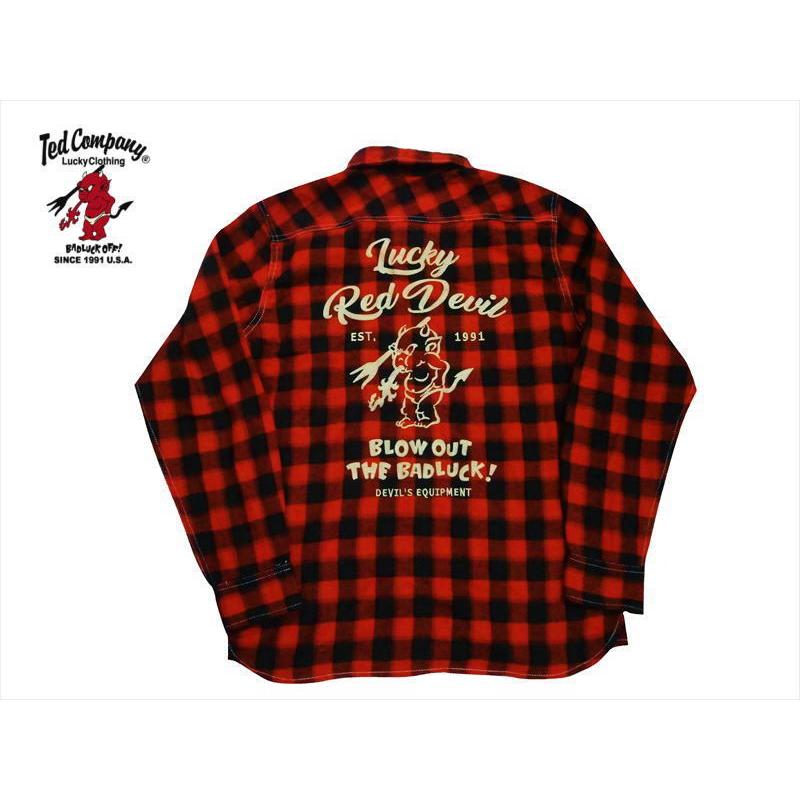 TEDMAN テッドマン エフ商会 TNS-700 アメカジ 長袖ネルシャツ チェーン刺繍 