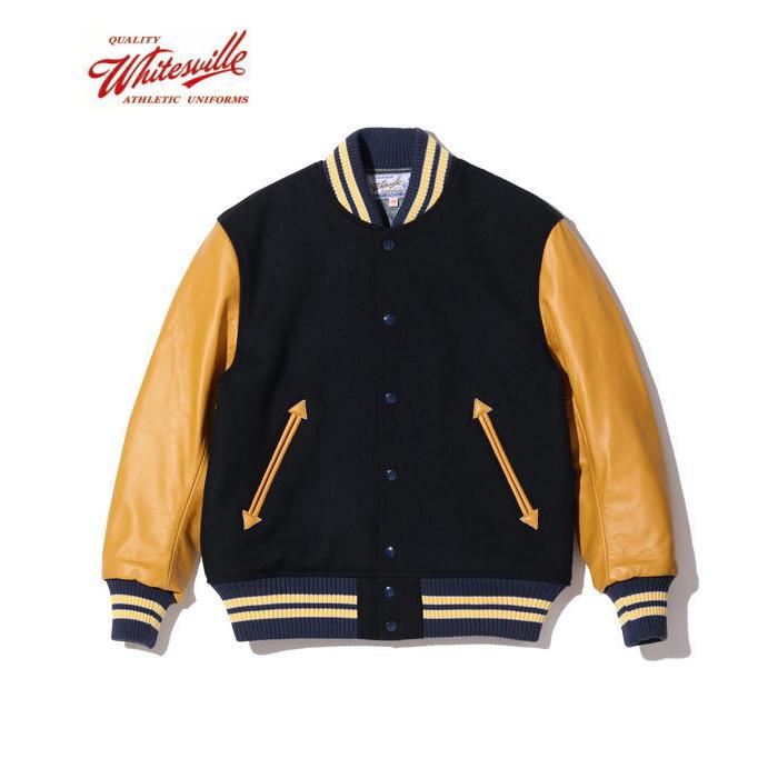 WHITESVILLE ホワイツビル 袖革スタジャン WV15168-128 “SOLID” 30oz