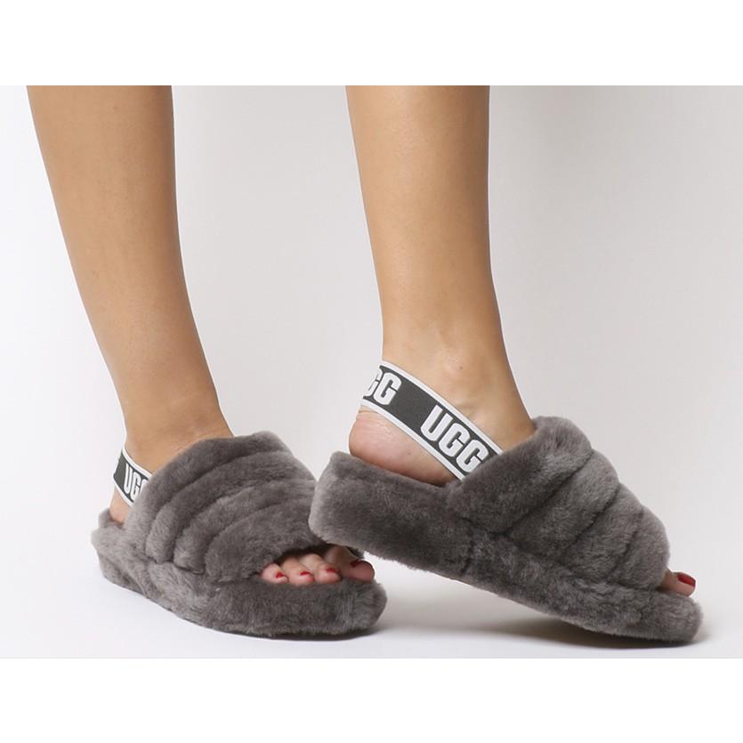 Ugg アグ サンダル ファー ムートン レディース Womens Fluff Yeah Slide シープスキン モコモコ チャコール ルームシューズ 冬サンダル C C Rodeo Bros 2nd 通販 Yahoo ショッピング