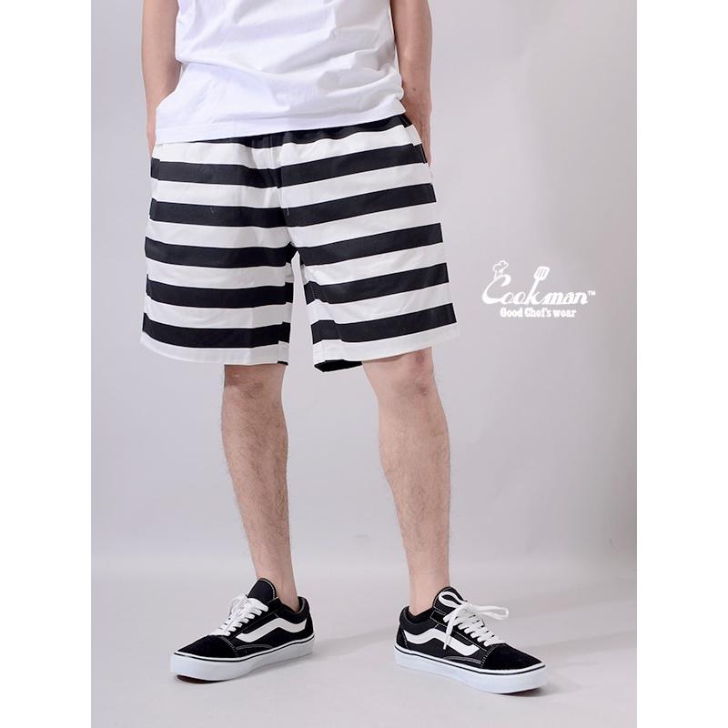 Cookman クックマン シェフパンツ ショートパンツ メンズ レディース Chef Short Pants Border ハーフパンツ ショーツ 231 冬バーゲン 特別送料無料