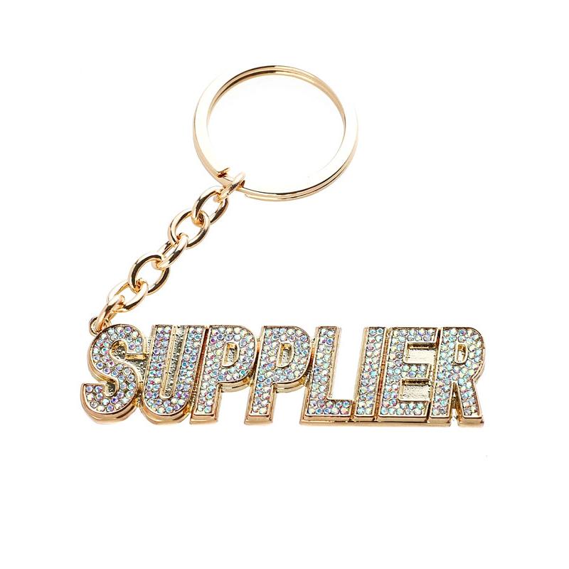 【ゆうメール便送料無料】SUPPLIER サプライヤー キーホルダー ロゴ ゴールド ラインストーン SUPPLIER LOGO KEY
