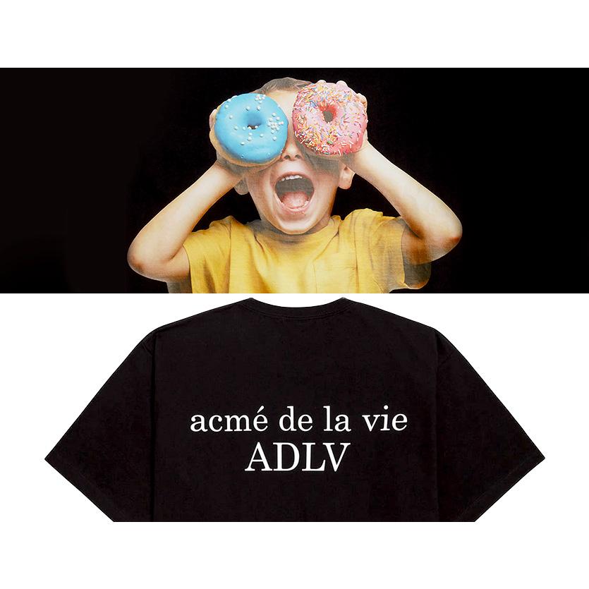 ACME' DE LA VIE ADLV アクメドラビ Tシャツ レディース メンズ ユニセックス 半袖 BABY FACE SS TEE BLACK DONUTS アークメドラヴィ