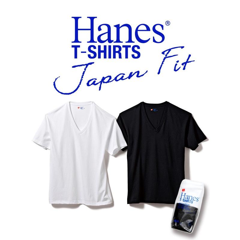 Hanes ヘインズ Tシャツ ジャパンフィット Vネック メンズ レディース