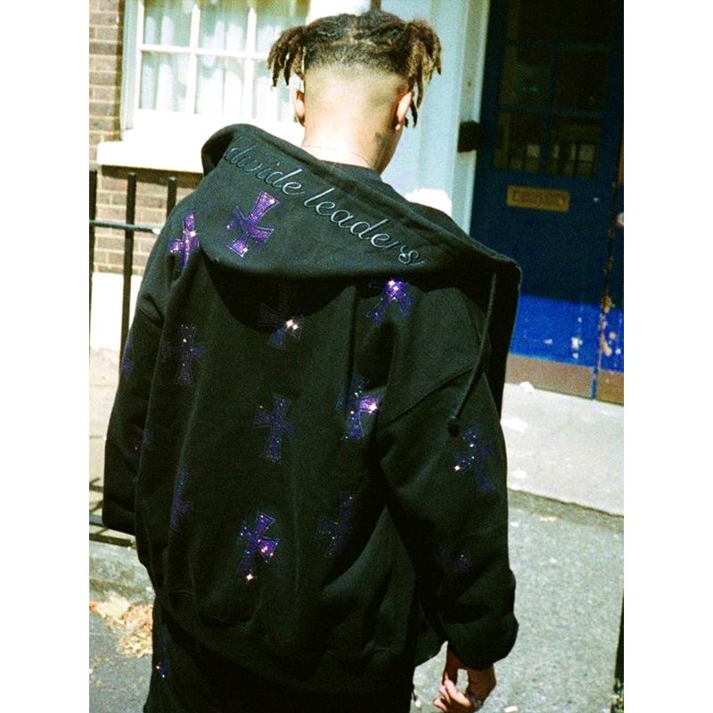 UNKNOWN アンノウン パーカー レディース メンズ パープルクロス