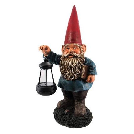限定版 Garden Gnome Holding Lantern Statue その他ライト、ランタン