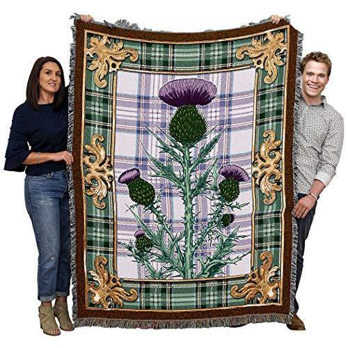 驚きの安さ Pure Country Weavers 花咲くアザミ スコットランドの国産花 ブランケット コットン織り 米国製 72x54 超人気の M Mahdi Net