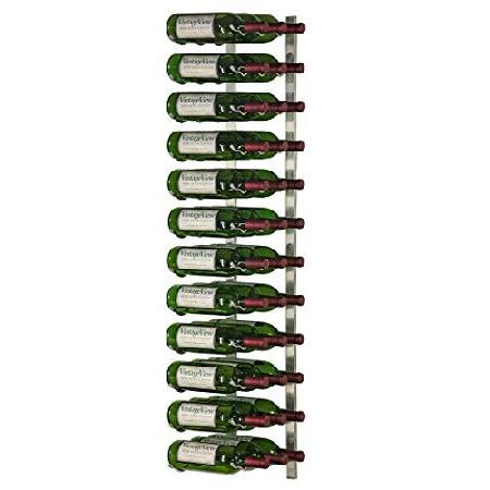 お見舞い VintageView - WS43-P - 36 Bottle Wall Mounted Metal Hanging Wine Rack - 4 Foot (Brushed Nickel) by Vintage View ワインラック