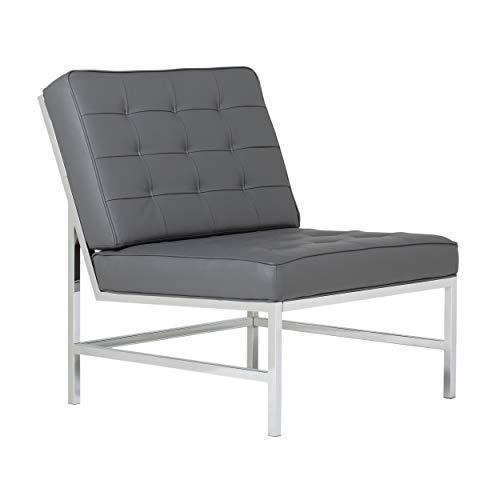 お気にいる Chair Accent Ashlar Modern Home Designs Studio Lounge 141［並行輸入］ 72000 Grey, Leather, Bonded Bedroom, Room Living for Chair その他オフィスチェア