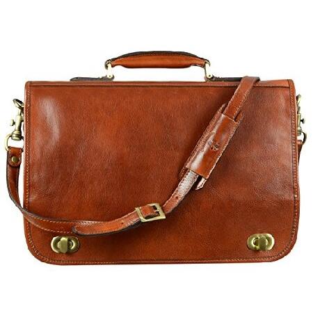 在庫品限り Leather Briefcase for Men Italian Handcrafted Full 
