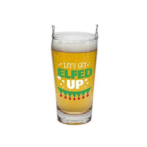 出産祝い BigMouth Inc. The Elfed Up Beer Glass−手洗い ホリデー パイントグラス 面白い プリント、ギフトに最適 − 16オ アルコールグラス
