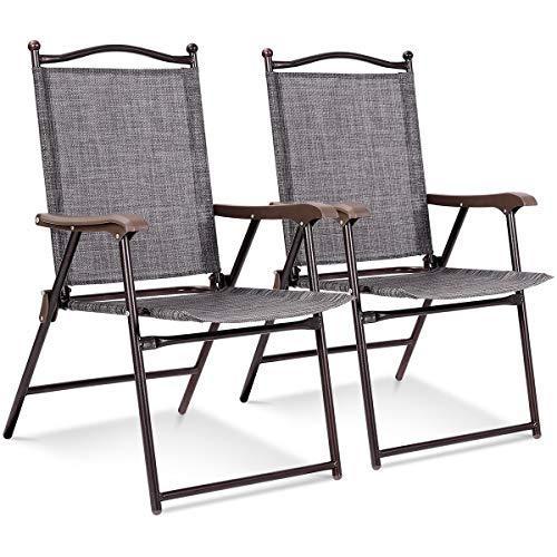 豪華ラッピング無料 Weather-Resistant Chair Back Sling Fabric Outdoor Chairs Back Sling Folding LHONE Fabric, Lo Beach Pool Garden Deck Camping Lawn Frame Metal アウトドアチェア
