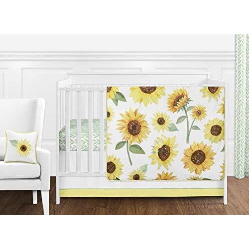 時間指定不可 Sweet Jojo Designs Yellow Green And White Sunflower Boho Floral Baby Girl Nursery Crib Bedding Set 11 Pieces Farmhouse Watercolor Flowe 全日本送料無料 Www Fcbyfauci Com Ve