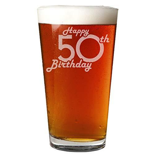 新版 エッチングされた16オンスのパイントビールグラス 50歳のギフト 50歳の誕生日おめでとう アルコールグラス Morrismonument Com