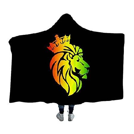 激安商品 Wearable Rasta-Reggae-Lion Hooded 60"x80" Napping Bed Sofa Tv Watch for Cloak Soft Blanket 着る毛布、かいまき