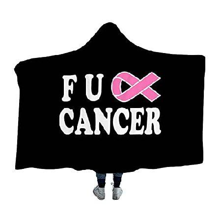 ー品販売  Fuck Cancer 60"x80" Napping Bed Sofa Tv Watch for Cloak Soft Blanket Hooded Wearable 着る毛布、かいまき