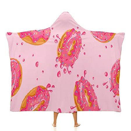 輝く高品質な Wearable Blanket Hooded Velvet Arctic Donuts Pink Sweet Cloak 60"x80" Season All Blanket Wrap Cape Throw Hoodies 着る毛布、かいまき