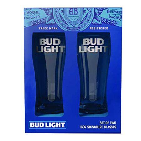 宅配便配送 Bud Busch Anheuser Light 2個 容量16オンス 飲料、ソーダ、水用 ビールグラスセット シグネチャービールグラス アルコールグラス