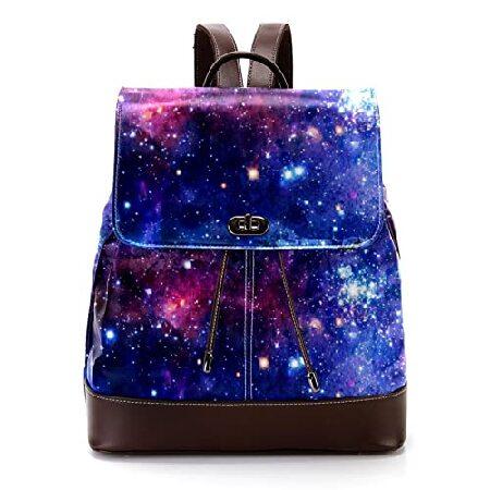 Casual PU Leather Backpack for Unisex, Watercolor Stars Women's Fashion Shoulder Bag Students Daypack for Travel Business デイパック
