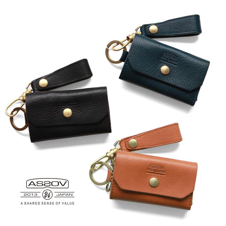 AS2OV（アッソブ） キーケース OILED SHRINK LEATHER KEY CASE : BROWN