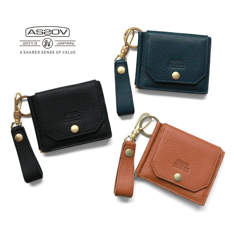 美品　AS2OV　アッソブ　マネークリップ　財布　茶 AS2OV（アッソブ） AS2OV LEATHER MOBILE WALLET MONEY CLIP レザー