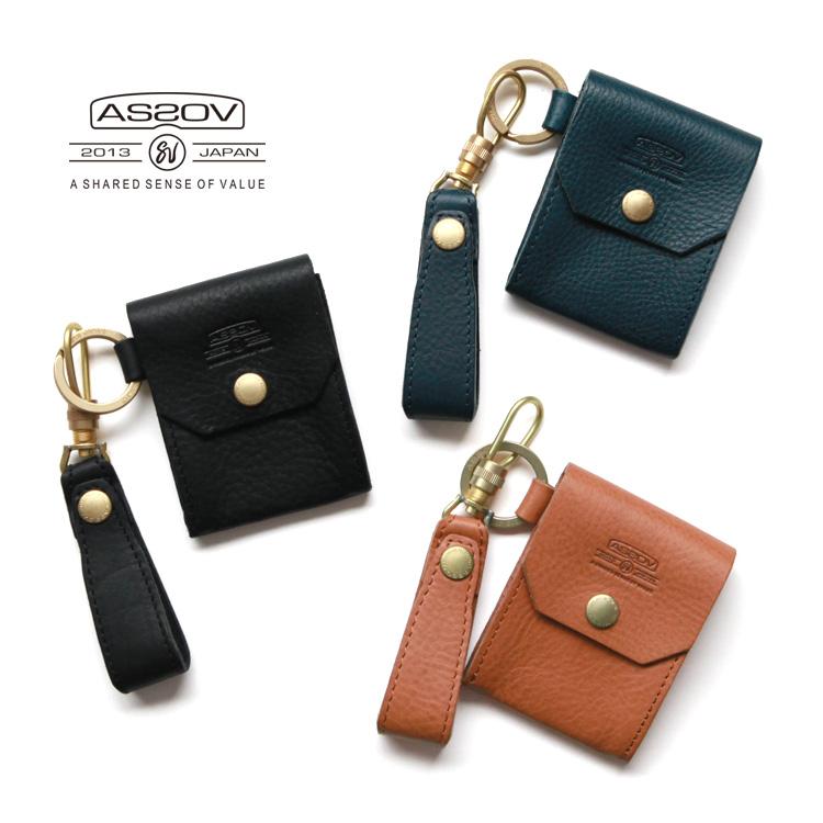 美品AS2OV(アッソブ)ブラックレザーコインケース箱付き AS2OV（アッソブ） コインケース OILED SHRINK LEATHER COIN CASE