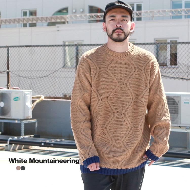 ホワイトマウンテニアリング White Mountaineering トップス ニット 2TONE CREW NECK KNIT 2022AW :2273602:BROWN FLOOR - 通販 - Yahoo!ショッピング