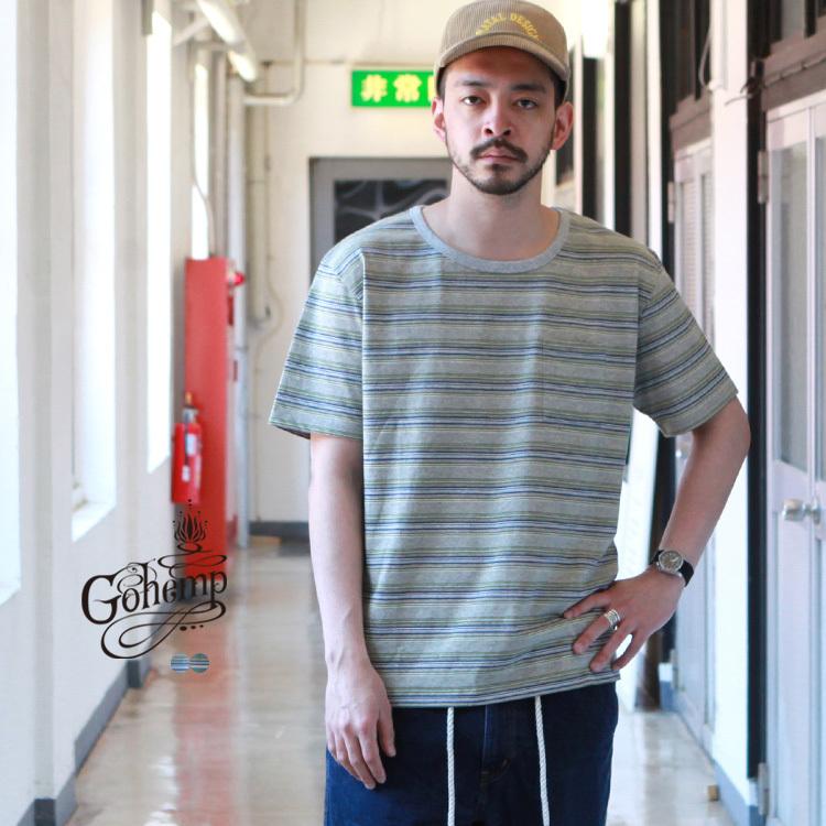 【GO HEMP】【ヘンプコットン】【M】【メンズ】【カットソー Tシャツ】 GOHEMP GOHEMP（ゴーヘンプ） ワイド ポケットTシャツ / 半袖