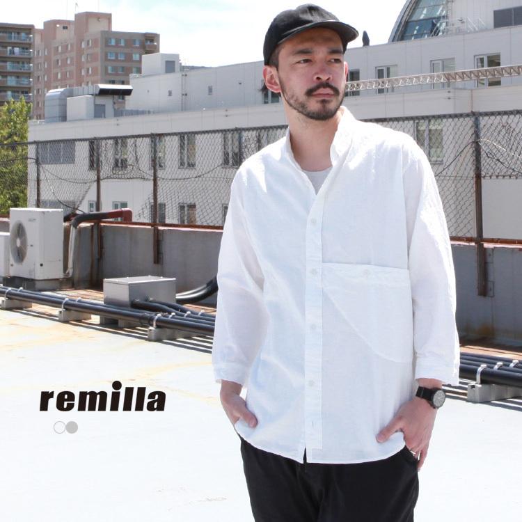 remilla ドルマンダボ八分シャツ WHT.MK サイズL レミーラ remilla レミーラ｜ドルマンダボ八分シャツ (ブルー