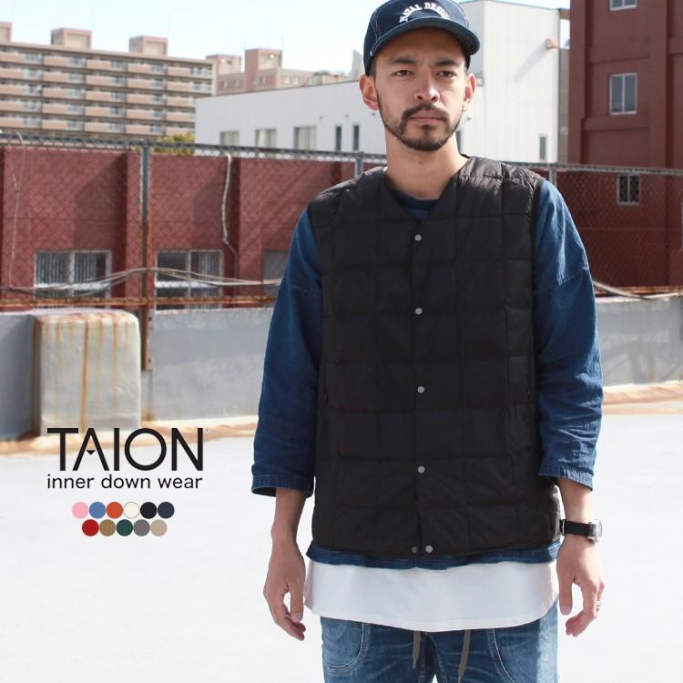 TAION タイオン ダウン インナーダウン ダウンベスト V NECK BUTTON