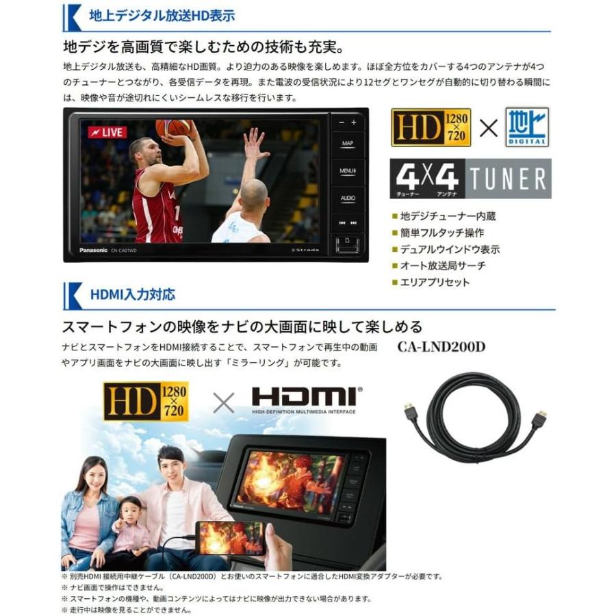 Strada CN-CE01WDA 2026年度版地図搭載 ネット動画対応 つながるナビ