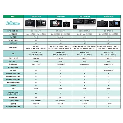 CS-360FH 新品未開封 セルスター ドライブレコーダー 前方・車内2カメラ(360°)   32GB 駐車監視機能 GPS データ更新無料 日本製 3年保証｜brownside-navi｜11