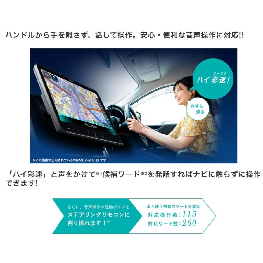 彩速ナビ MDV-MX12F 10インチ フローティングナビ Apple CarPlay