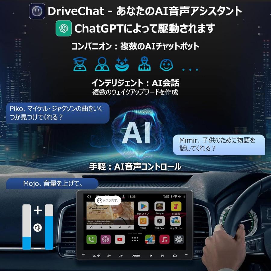 【3点セット販売】ATOTO S8G2094MS-A＋タフト用取付キット＋パノラマモニター接続アダプター ChatGPT搭載 4GLTE Androidオーディオの画像