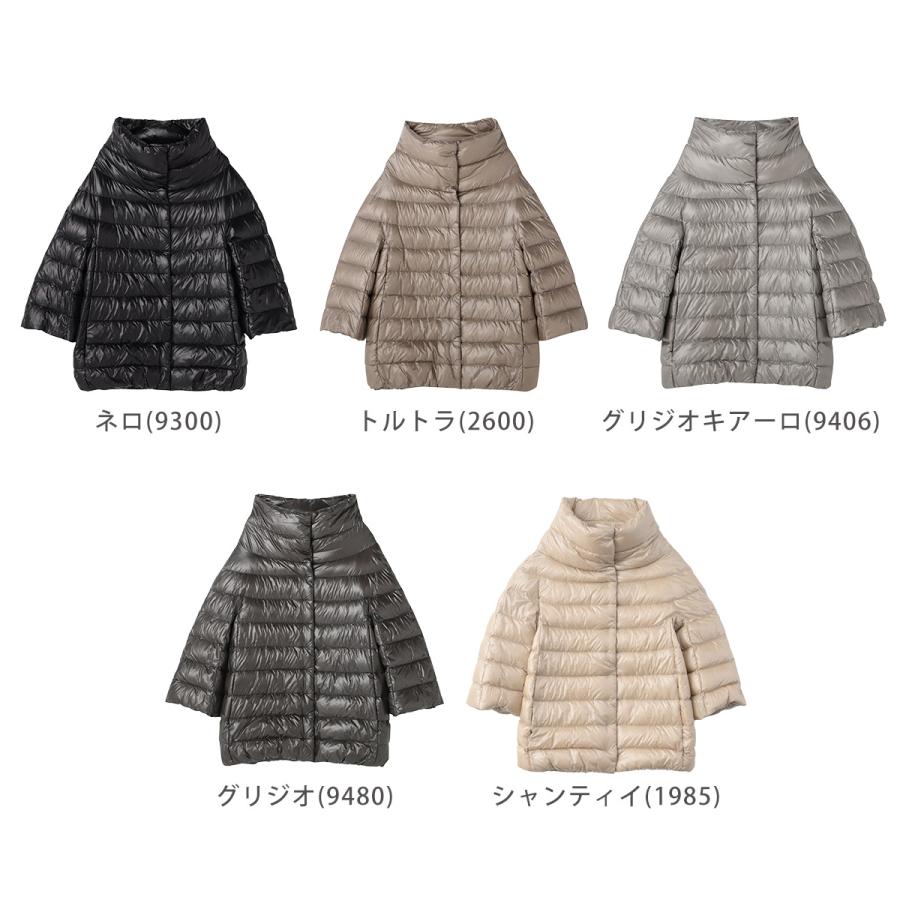 極美品★HERNO｜異素材切替 7分袖 ノーカラージャケット HERNO（ヘルノ） 並行輸入 ダウンジャケット イコニコ PI0043DIC