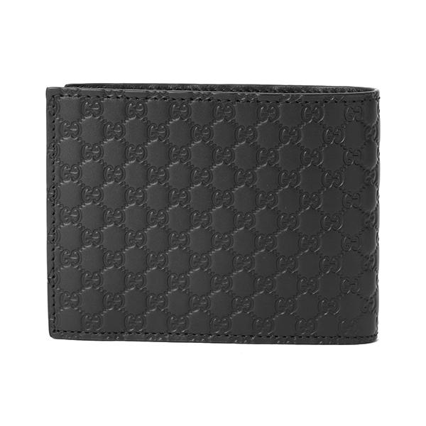 GUCCI ブラックレザー 二つ折り　シリアル有り GUCCI（グッチ） インターロッキングG 二つ折り財布 115217 ブラック