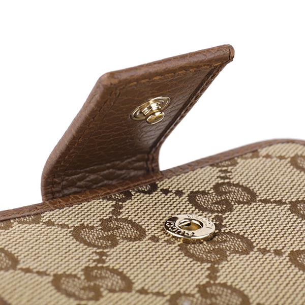 GUCCI 2つ折り財布 キャンバス レザー スナップGG柄 付属品有 GUCCI 並行輸入 グッチ 2つ折り財布 GGキャンバス 346056 KY9LG