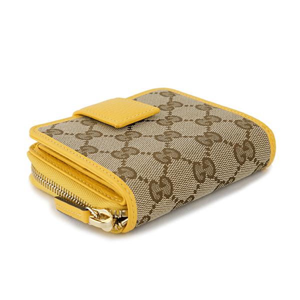 GUCCI 二つ折り財布 イエロー GUCCI - 新品 グッチ GUCCI 2つ折り財布 ダラーカーフ ブラック