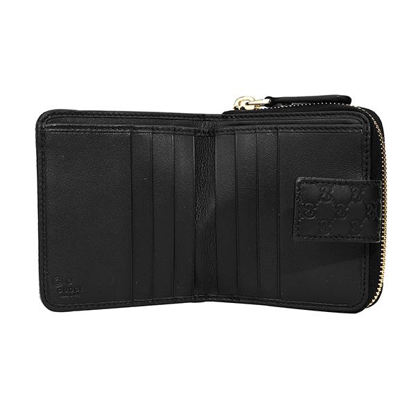 GUCCI 並行輸入 グッチ 2つ折り財布 マイクロ シマ 449395 BMJ1G