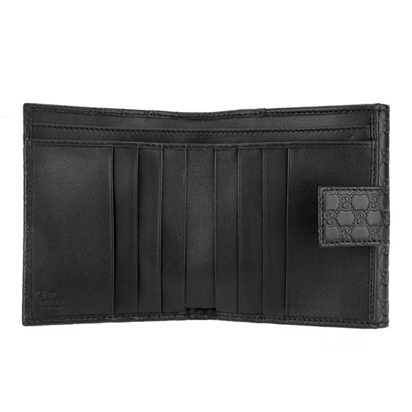 良品　グッチ　折財布　二つ折り　シマ　シェリーライン　レザー　革　ブラック　黒 GUCCI （新品・未使用品）グッチ ウェブ シェリーライン 二