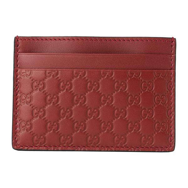 美品 GUCCI 名刺入れ カードケース ロゴ インターロッキング ワインレッド グッチ カードケース/名刺入れ メンズ レディース グッチシマ