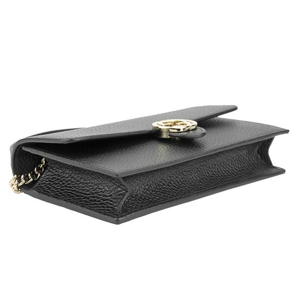 GUCCI ブラック クラッチバッグ 24-25 新作 グッチ GGディテール付 クラッチ ブラック 黒 レザー